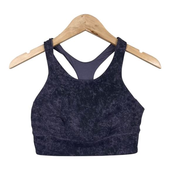 LULULEMON Women’s Wunder Train Longline Bra Dusky Lavender Black Print size 10 - Picture 1 of 5